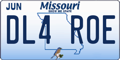 MO license plate DL4R0E