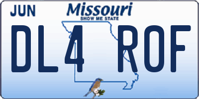 MO license plate DL4R0F