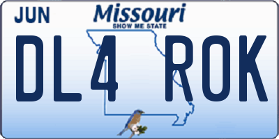 MO license plate DL4R0K