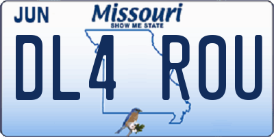 MO license plate DL4R0U
