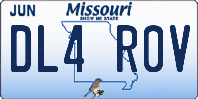 MO license plate DL4R0V