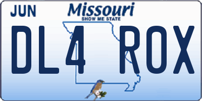 MO license plate DL4R0X