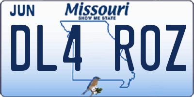 MO license plate DL4R0Z