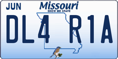 MO license plate DL4R1A