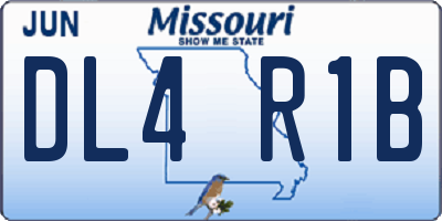 MO license plate DL4R1B