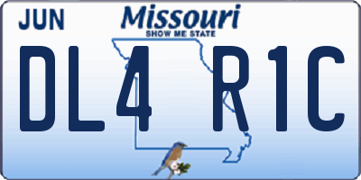 MO license plate DL4R1C
