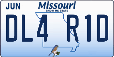 MO license plate DL4R1D
