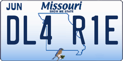 MO license plate DL4R1E