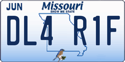 MO license plate DL4R1F