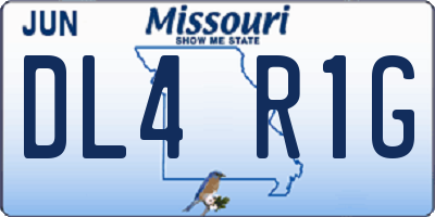 MO license plate DL4R1G