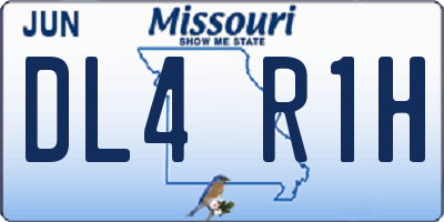 MO license plate DL4R1H