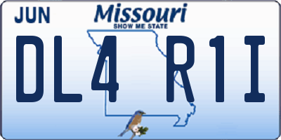 MO license plate DL4R1I