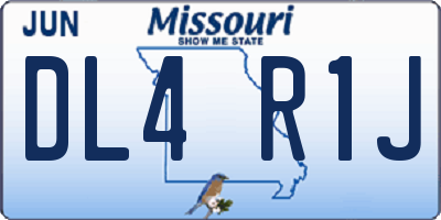 MO license plate DL4R1J
