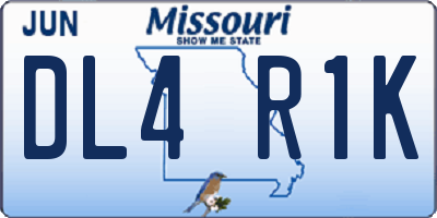 MO license plate DL4R1K