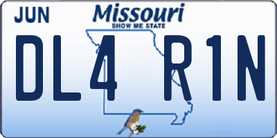 MO license plate DL4R1N