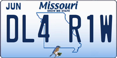 MO license plate DL4R1W