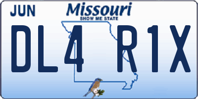 MO license plate DL4R1X
