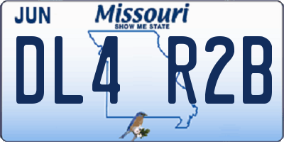 MO license plate DL4R2B