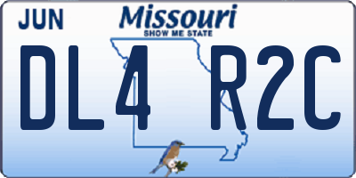 MO license plate DL4R2C
