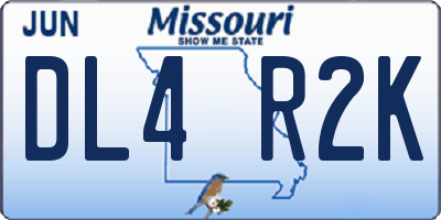 MO license plate DL4R2K