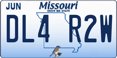 MO license plate DL4R2W