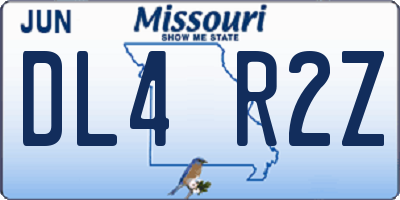 MO license plate DL4R2Z