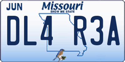 MO license plate DL4R3A