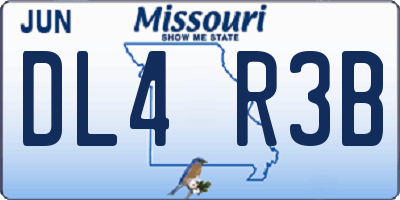 MO license plate DL4R3B