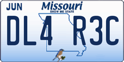 MO license plate DL4R3C