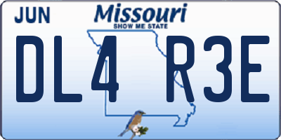 MO license plate DL4R3E