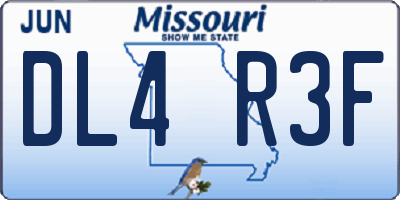 MO license plate DL4R3F