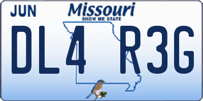 MO license plate DL4R3G
