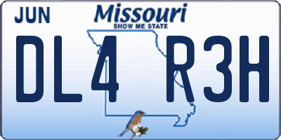 MO license plate DL4R3H
