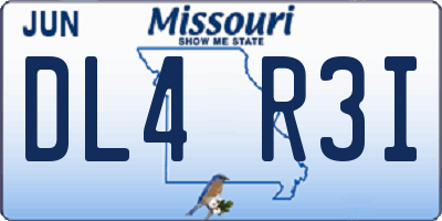 MO license plate DL4R3I