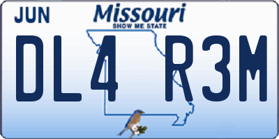 MO license plate DL4R3M
