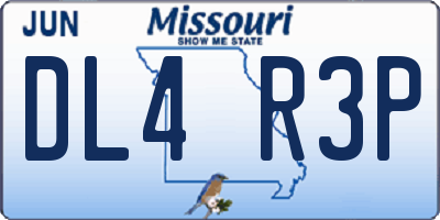 MO license plate DL4R3P