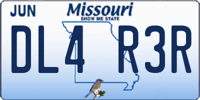 MO license plate DL4R3R