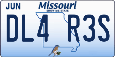 MO license plate DL4R3S