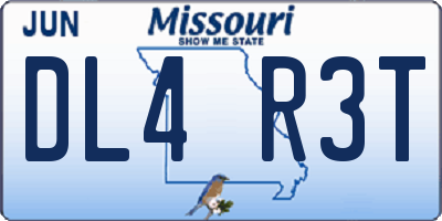 MO license plate DL4R3T