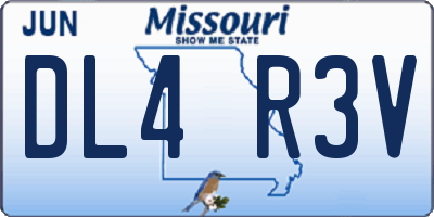 MO license plate DL4R3V