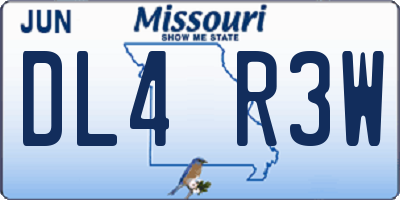 MO license plate DL4R3W
