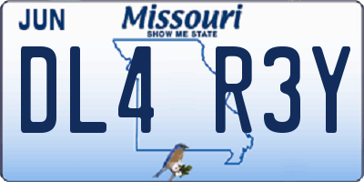 MO license plate DL4R3Y