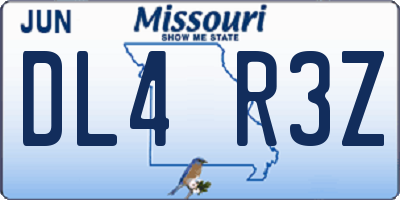MO license plate DL4R3Z
