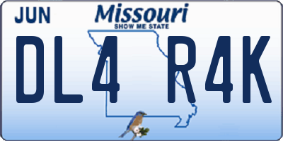 MO license plate DL4R4K