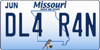 MO license plate DL4R4N