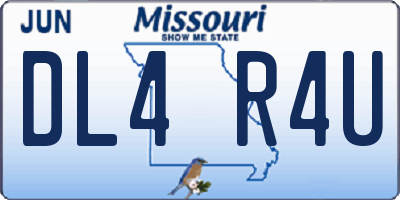 MO license plate DL4R4U