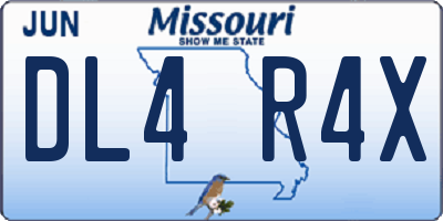MO license plate DL4R4X