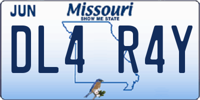 MO license plate DL4R4Y