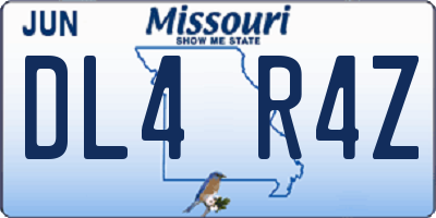 MO license plate DL4R4Z