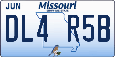 MO license plate DL4R5B